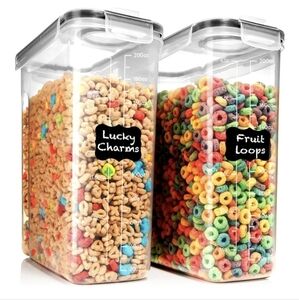 Transparent Jumbo Cereal Food Storage Containers, Set Of 6 Total, Like New